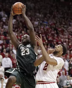 Draymond Green puts up a shot for the Spartans.
