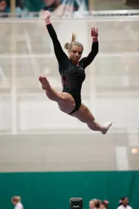 Alex Pace and the rest of the Spartan gymnasts will welcome back former athletes in the annual Alumni Meet on Saturday (Feb. 4).