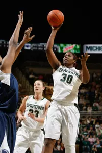 Senior Lykendra Johnson is averaging 14.5 points, 10.3 rebounds and 2.8 steals in her last four games vs. Michigan.