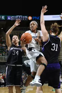 Senior Porsche Poole scored a game high 20 points, becoming the first Spartan since 2006 with four-straight 20-point games.