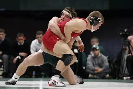 Curran Jacobs lost a 3-1 overtime decision to Nick Heflin of Ohio State Friday night at the NCAA Wrestling Championships.