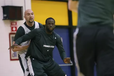 Draymond Green and Anthony Ianni during Tuesday's Sweet Sixteen practice session at Phoenix College in Phoenix, Arizona.
Matthew Mitchell/MSU Athletic Communications
