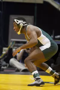 Senior Anthony Jones Jr. finished fourth at 157 pounds in the Big Ten Championships. (Photo by Andy Jessop)