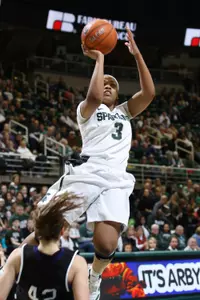 Senior Porsche Poole shared the team's Player of the Year award at the MSU's award banquet.