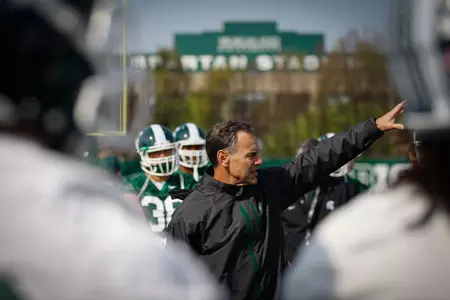 Coach Dantonio and the Spartans conducted their seventh spring practice on Thursday afternoon.