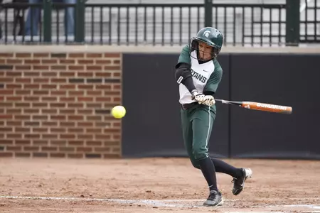 Junior Kylene Hopkins had one of MSU's two hits, which was a double down the left field line.