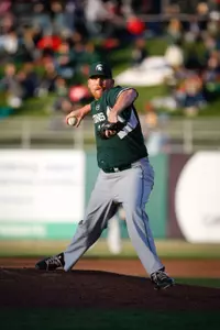 Spartan starter Tim Simpson threw two scoreless innings against the Lansing Lugnuts in the Crosstown Showdown on Thursday night.