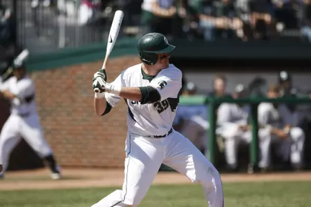 Blaise Salter hit a two-run homer for MSU in the 6-4 loss to Indiana on Thursday in the Big Ten Tournament.