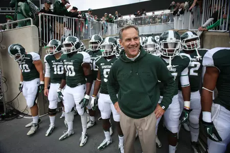 Mark Dantonio and the Spartans will take on No. 14 Ohio State Saturday at 3:30 p.m. in Spartan Stadium.