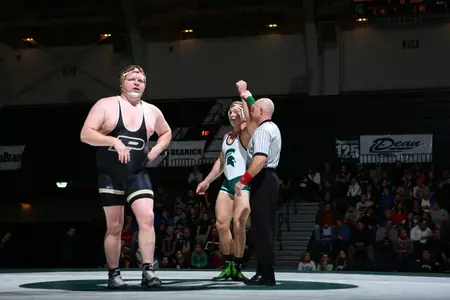 Junior Michael McClure improved to 22-1 and picked up a fall against both UNC and Clarion.