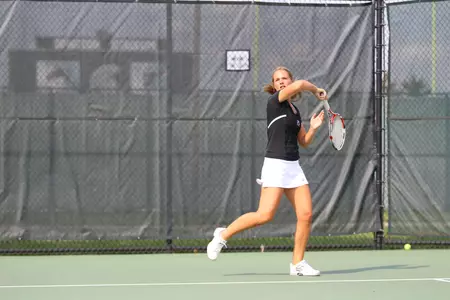 Freshman Emily Meyers recorded her first Spartan win in a dual against Dayton.