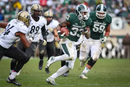 Jeremy Langford rushed for a career-high 131 yards in the win over Purdue.