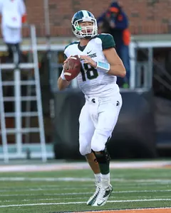 Connor Cook completed 15-of-16 passes for MSU, setting the school record for completion percentage in a game (.938).