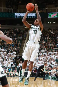 Keith Appling hit five 3-pointers in the Spartans 101-52 win over GVSU.