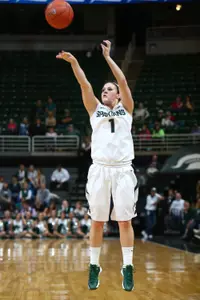 Freshman Tori Jonkaoska scored a team-high 27 points in her first game for the Spartans.