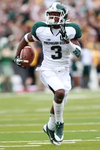Wide Receiver Macgarrett Kings Jr. catches a pass for a touchdown