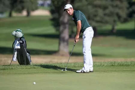 Senior Carson Castellani played the par-3s at 2-under today, en route to his opening round of 1-over par 73 at Erin Hills Golf Course.