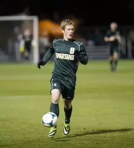 Redshirt senior Brent McIntosh scored his first career goal at Michigan State to put the Spartans up 2-0.