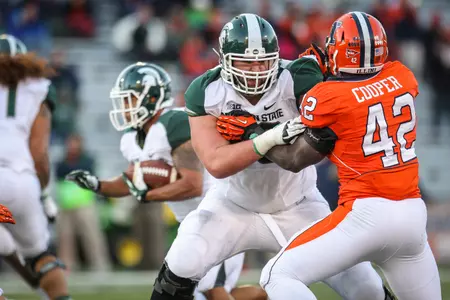 Right guard Dan France has recorded a career-best 45 knockdowns in 2013.