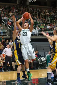 Redshirt freshman Aerial Powers scored a game-high 19 points and added seven rebounds in the Spartans' 102-54 win over Canisius