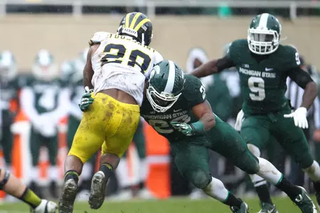 Denicos Allen led MSU with nine tackles against Michigan, including three for losses (20 yards) and two sacks (18 yards).