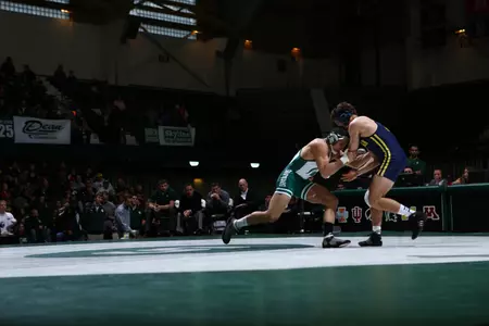 John Rizqallah went 4-0 last weekend at the EMU Duals.