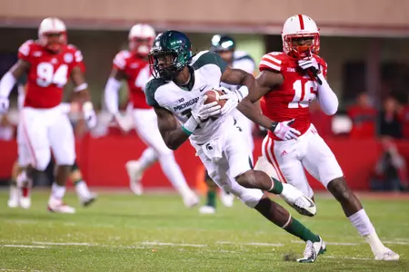 Tony Lippett had four receptions for a career-high 67 yards in MSU's 41-28 win at Nebraska.