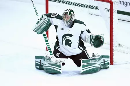 Jake Hildebrand made 19 saves on Friday.