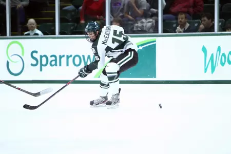 Mackenzie MacEachern scored twice in Sunday's win over AIC.