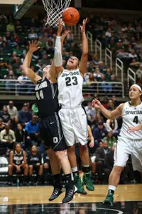 Redshirt freshman Aerial Powers had her third double-double in her last four games on Sunday.