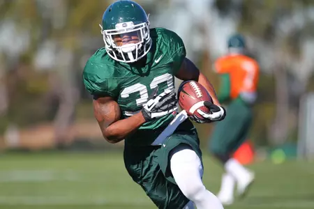 Jeremy Langford leads the Big Ten with 17 rushing touchdowns this season.