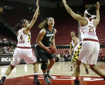 Junior Jasmine Hines, who returned to the court for the first time this season on Wednesday, led MSU with 12 points against Virginia Tech last season.