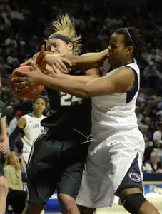 Senior Courtney Schiffauer posted nine points and a game-high 10 rebounds in the loss.