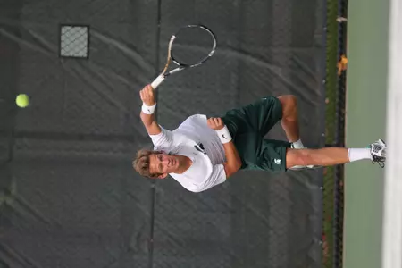 Sophomore Gijs Linders earned victories in both singles and doubles play against Princeton.