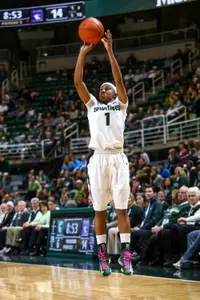 Senior Jasmine Thomas led MSU in scoring for the second time in the last three games, posting 16 points tonight.