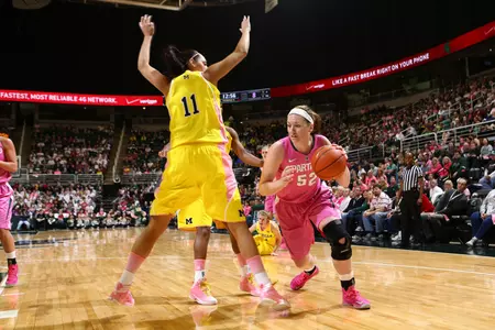 Sophomore Becca Mills led the Spartans with 12 points off the bench, as six MSU players scored at least eight points tonight.