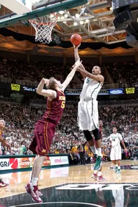 Adreian Payne spent time in the training room during the second half, but scored 11 late points.