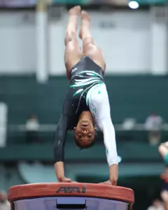 Senior Taira Neal placed eighth in the vault and beam competition to be named to the All-Championship team.