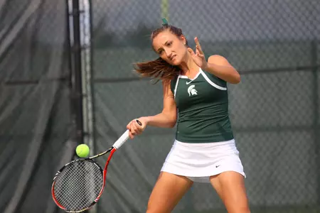 Senior Nicole Herzog picked up the win on court five in singles.