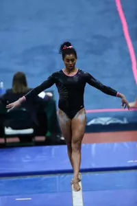 Freshman Nicola Deans took first on beam with a career-best 9.875.