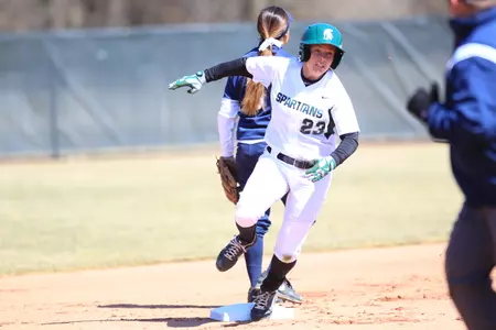 Sophomore Alyssa McBride went 2-for-3 for MSU.