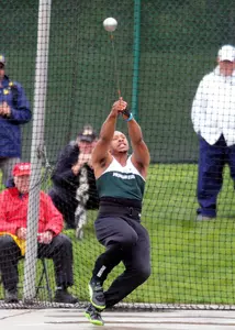 With scoring in the hammer throw, Lonnie Pugh has score in every Big Ten meet he has been to, both indoor and outdoor.