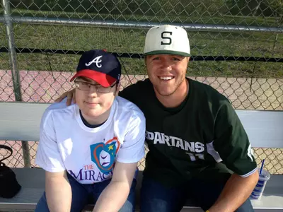 Blaise Salter and the Spartans enjoyed the opportunity to spend time with the Miracle League players.