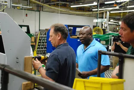 Men's basketball head coach Tom Izzo and the entire Spartan coaching staff visited the General Motors Delta Township Assembly Plant as part of the 2013 Coaches on the Road Tour.