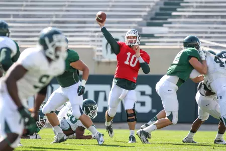 At his weekly press conference on Tuesday, MSU head coach Mark Dantonio named Andrew Maxwell the starting quarterback for the season opener against Western Michigan.