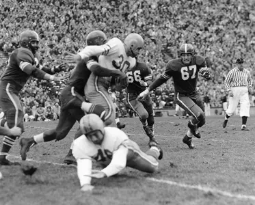 A three-year starter as a guard, Henry Bullough helped MSU to a combined record of 21-7 (.750) from 1952-54, including the 1952 National Championship and 1953 Big Ten title.