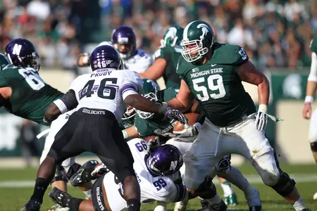 Dan France is in his third year starting on the offensive line for the Spartans.