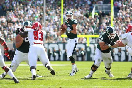 Connor Cook recorded his first career 200-yard passing game against Youngstown State, setting personal bests for completions (15), attempts (22), passing yards (202) and TD passes (4).