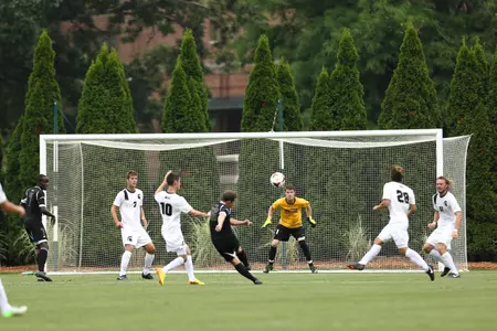 Sophomore Zach Bennett made eight saves on the day to earn his fourth shutout of the season.