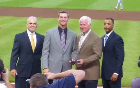 Andrew Waszak was honored by the Braves in Atlanta over the weekend.